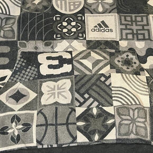 Adidas Mens CNY Allover Print Hoodie Chinese New Year Medium Gray AOP Activewear - Picture 6 of 11